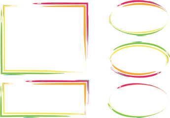 multicolor abstract line pattern outline frames set