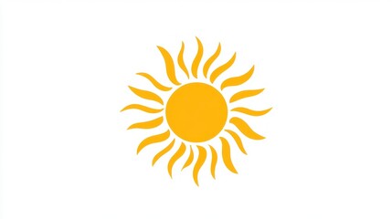 Fototapeta premium Simple Sun Graphic on White