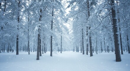 Snow-covered forest Illustration