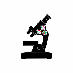 creative Silhouette Microscope Icon Vector Illustration 