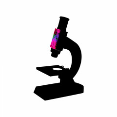 creative Silhouette Microscope Icon Vector Illustration 