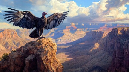Canyon vulture sunset majestic wings nature