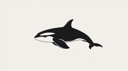 Fototapeta premium Orca Illustration on Light Gray