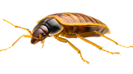 Detailed Bed Bug on Isolated White Background - Professional Pest Control Image