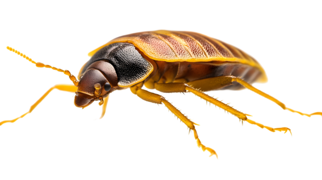 Detailed Bed Bug on Isolated White Background - Professional Pest Control Image