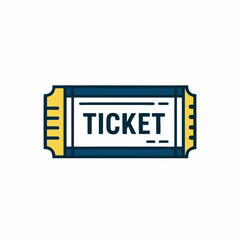 Minimalist ticket illustration, flat vector design