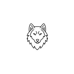Fototapeta premium Minimalistic wolf head icon representing the concept of wildlife and animals