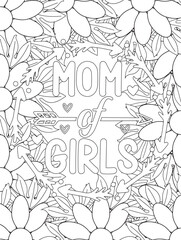 Fototapeta premium Mother's Day Coloring Pages -KDP. seamless background with flowers