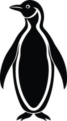 penguin cartoon character wearing sunglass, happy funny penguin wearing sunglass vector icon, cute penguin walking symbol icon, illustration of face reaction penguin silhouette on white background.