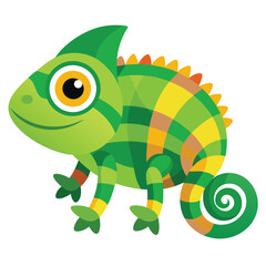chameleon cartoon isolated on white