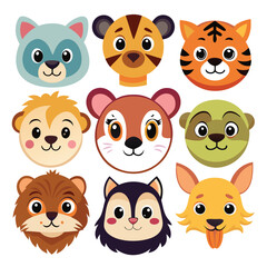 set of funny animals