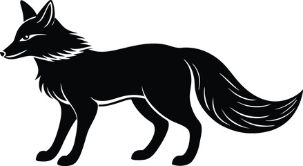 vector illustration of happy cute fox head, fox wearing sunglass silhouette vector illustration, fox walking symbol icon, heroism wearing sunglass funny fox head vector icon on white background.