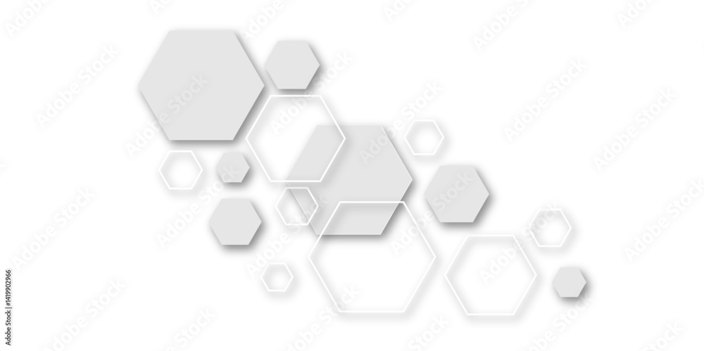 Wall mural a seamlessly integrated modern design featuring interconnected hexagonal molecular structures, ideal