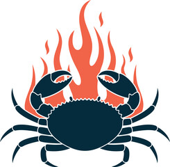 Crab logo. Isolated crab on white background
