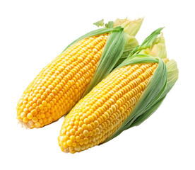 Harvesting fresh corn on cob farm field food isolated on transparent background