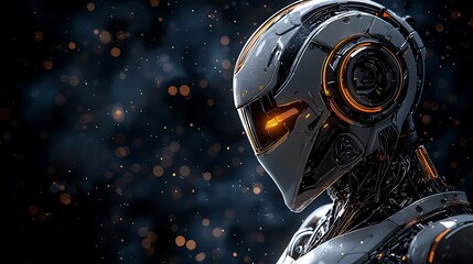 Cybernetic Portrait: A Futuristic Robot's Gaze