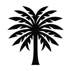 arching tropical tree stencil icon
