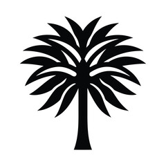 arching tropical tree stencil icon