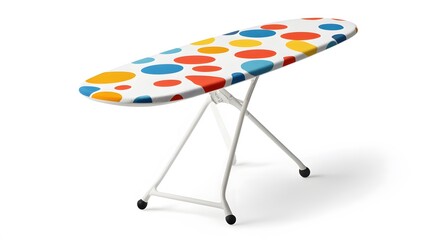 Colorful polka dot ironing board.