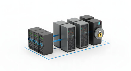 Secure Server Network with Data Protection and Connection