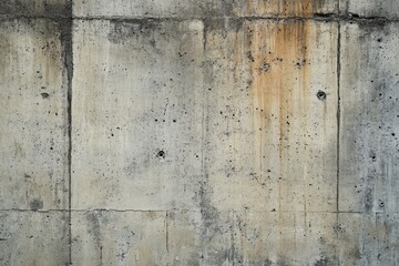 Gray concrete wall paneling with discoloration.
