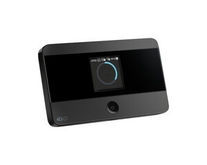 Fototapeta premium Wireless pocket 4g modem isolated on white background