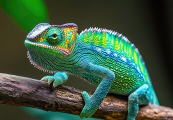 Obraz premium Vibrant Chameleon on Branch