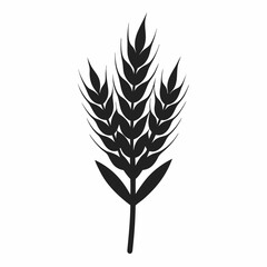 Barley silhouette icon on white background	