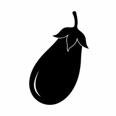 Eggplant silhouette icon on white background	
