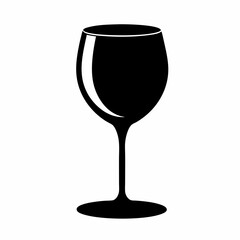 Wine glass silhouette icon on white background	