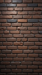 Obraz premium Rustic Brick Wall Texture Dark Warm Light. AI Generated
