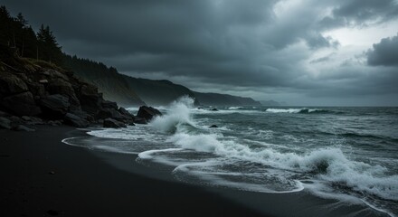 Obraz premium Dramatic Ocean Waves Photo