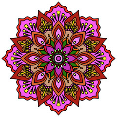 vector illustration of a flower, flower Mandala, white background, vintage decorative elements. Oriental pattern, Islam, Arabic, Indian, Moroccan, Spain, Turkish, Pakistan, Chinese, mystic, ottoman