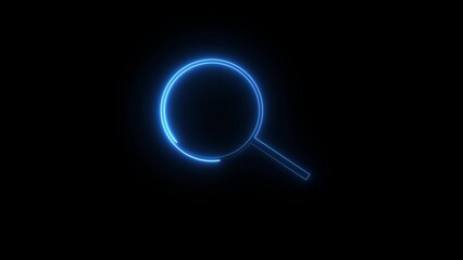 Neon checkmark icon on search button icon