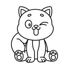 character cartoon dog with style outline