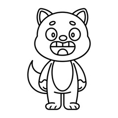 character cartoon dog with style outline