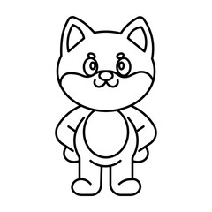 character cartoon dog with style outline