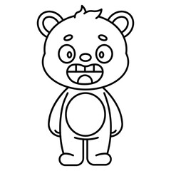 character cartoon bear with style outline