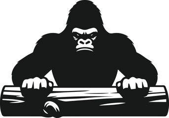 Gorilla lifting weight silhouette