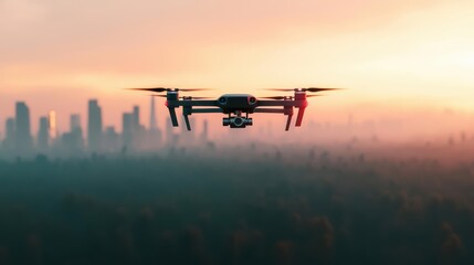 Fototapeta premium A futuristic drone delivery system powered by renewable energy