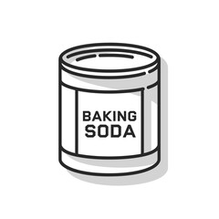 Baking Soda Container Illustration: A close-up, simple illustration of a cylindrical container of baking soda, prominently displaying the product label. Clean.