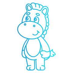 character cartoon zebra with style gradient