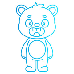 character cartoon bear with style gradient