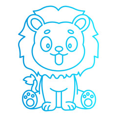 character cartoon lion with style gradient