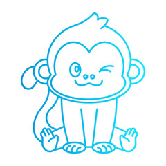 Obraz premium character cartoon monkey with style gradient