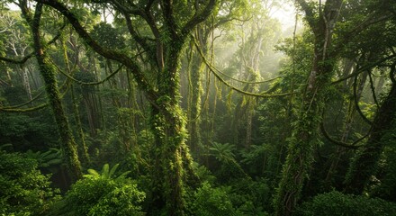 Obraz premium Lush Rainforest Landscape Photo