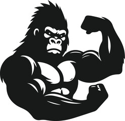 Gorilla lifting weight silhouette