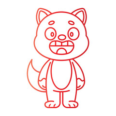 dog gradient character cartoon