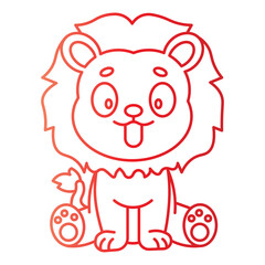 lion gradient character cartoon