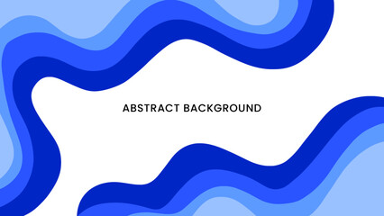 An abstract background of blue and white ocean wave layer patterns. Suitable for presentation template, card, poster and banner.